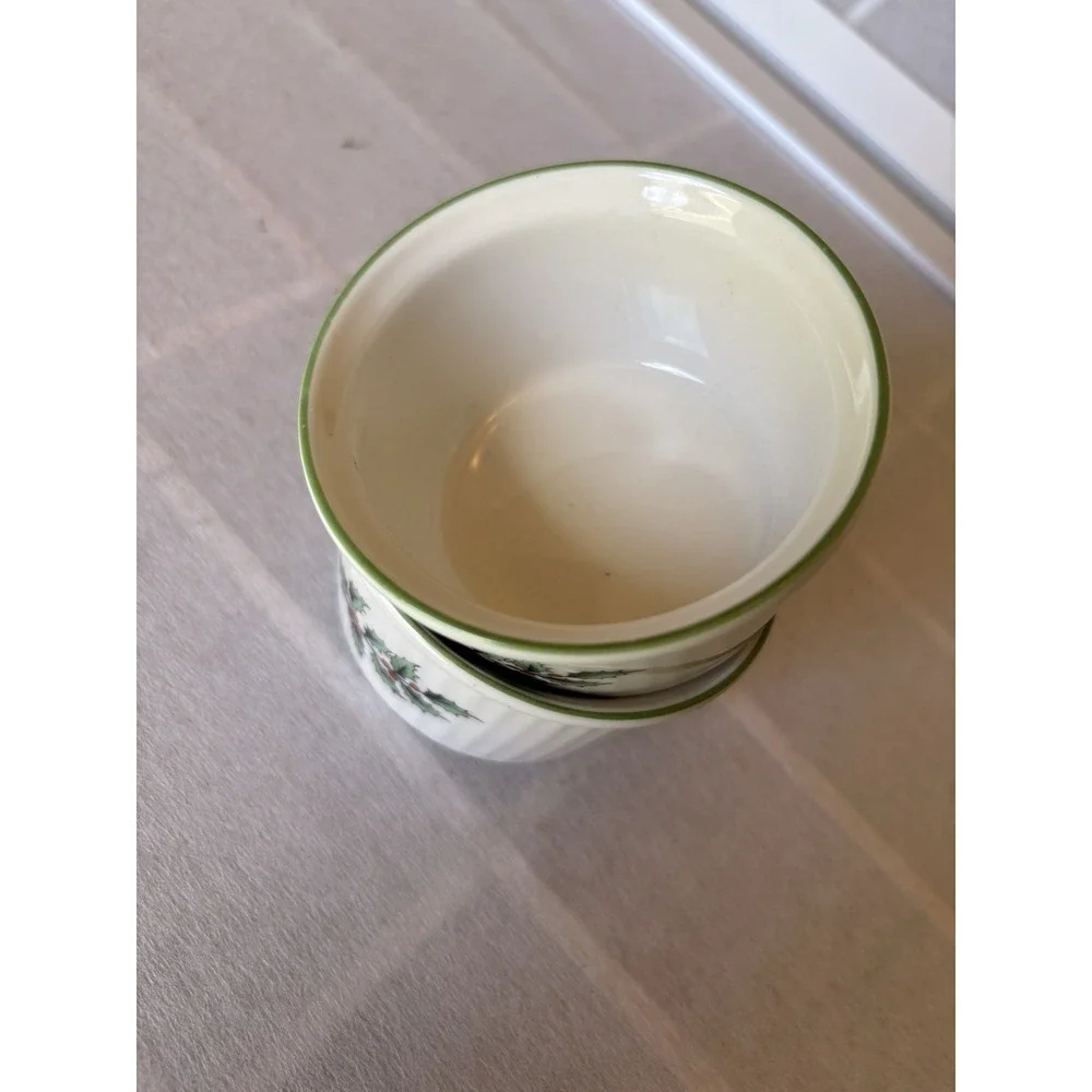 Vintage Spode Ceramic 2 Spode Christmas Tree Ribbed Ramekins